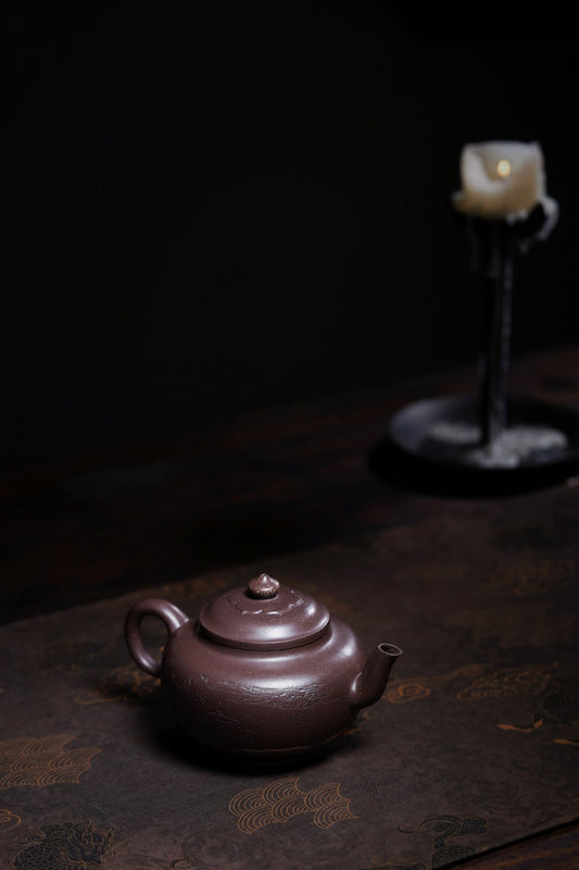 储立之大师 | 中国陶瓷艺术终身成就奖获得者重器【容谷壶】原矿优质紫玉金砂· 350ml