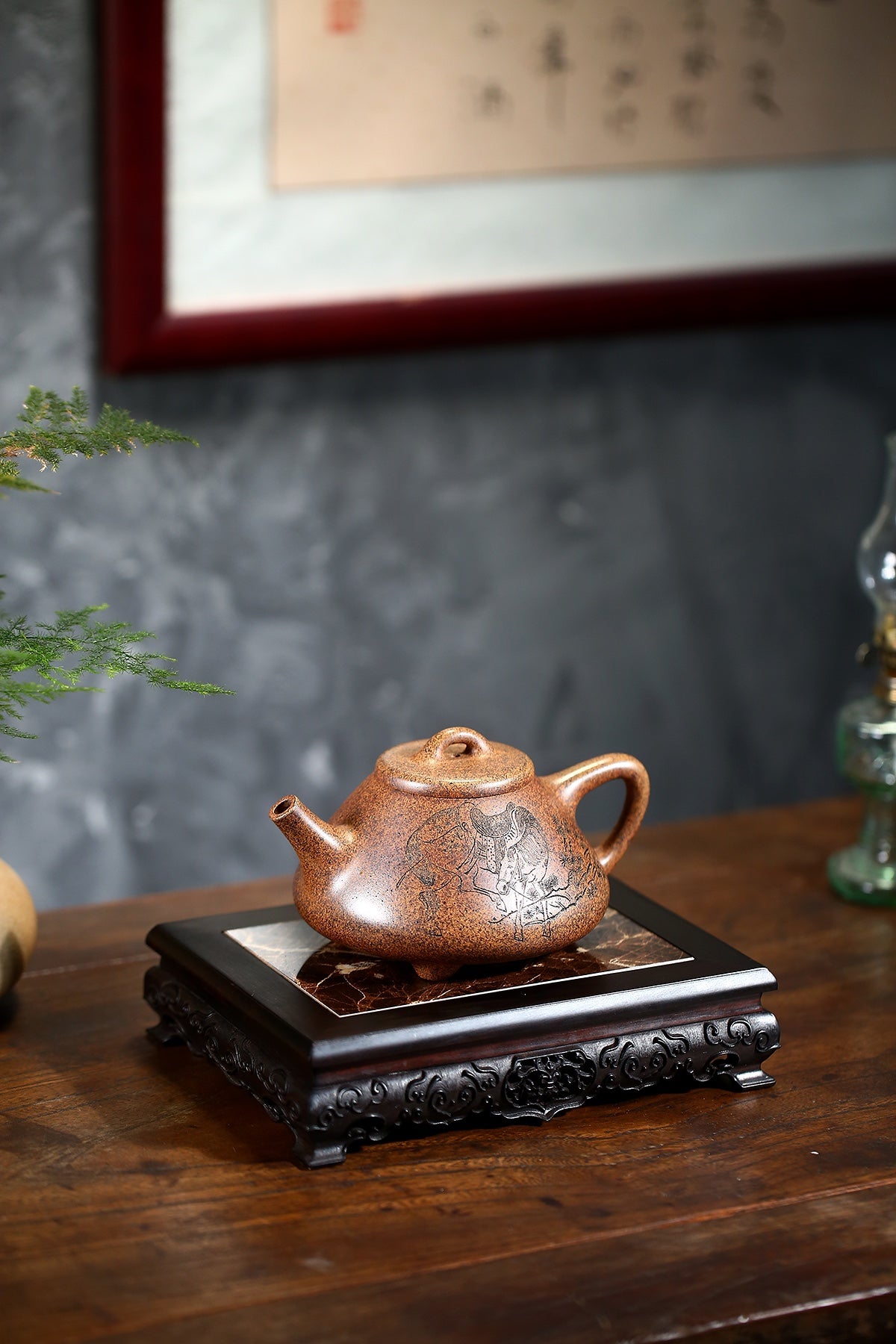 范泽锋高徒·省大师邱爽紫砂潜力重器【子冶石瓢壶】原矿优质龙骨金砂· 420cc