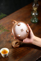 范泽锋高徒·省大师邱爽紫砂潜力重器【子冶石瓢壶】原矿优质龙骨金砂· 420cc