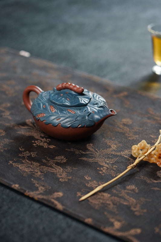 蒋艺华大师·重器传承·紫砂七老花器泰斗蒋蓉唯一传人佳作【蚕宝宝壶】原矿极品底槽清粉浆·260cc