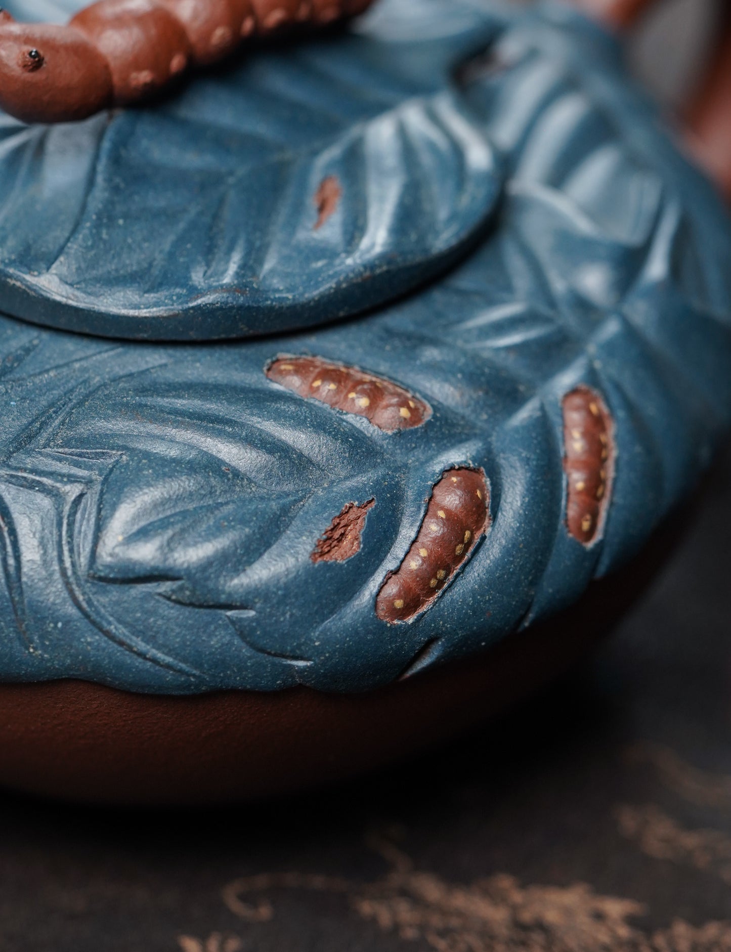 蒋艺华大师·重器传承·紫砂七老花器泰斗蒋蓉唯一传人佳作【蚕宝宝壶】原矿极品底槽清粉浆·260cc