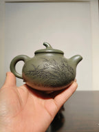 国大师·顾绍培➕省大师·储立之联袂合作限量款【茄段壶】原矿极品雪华绿泥· 320cc