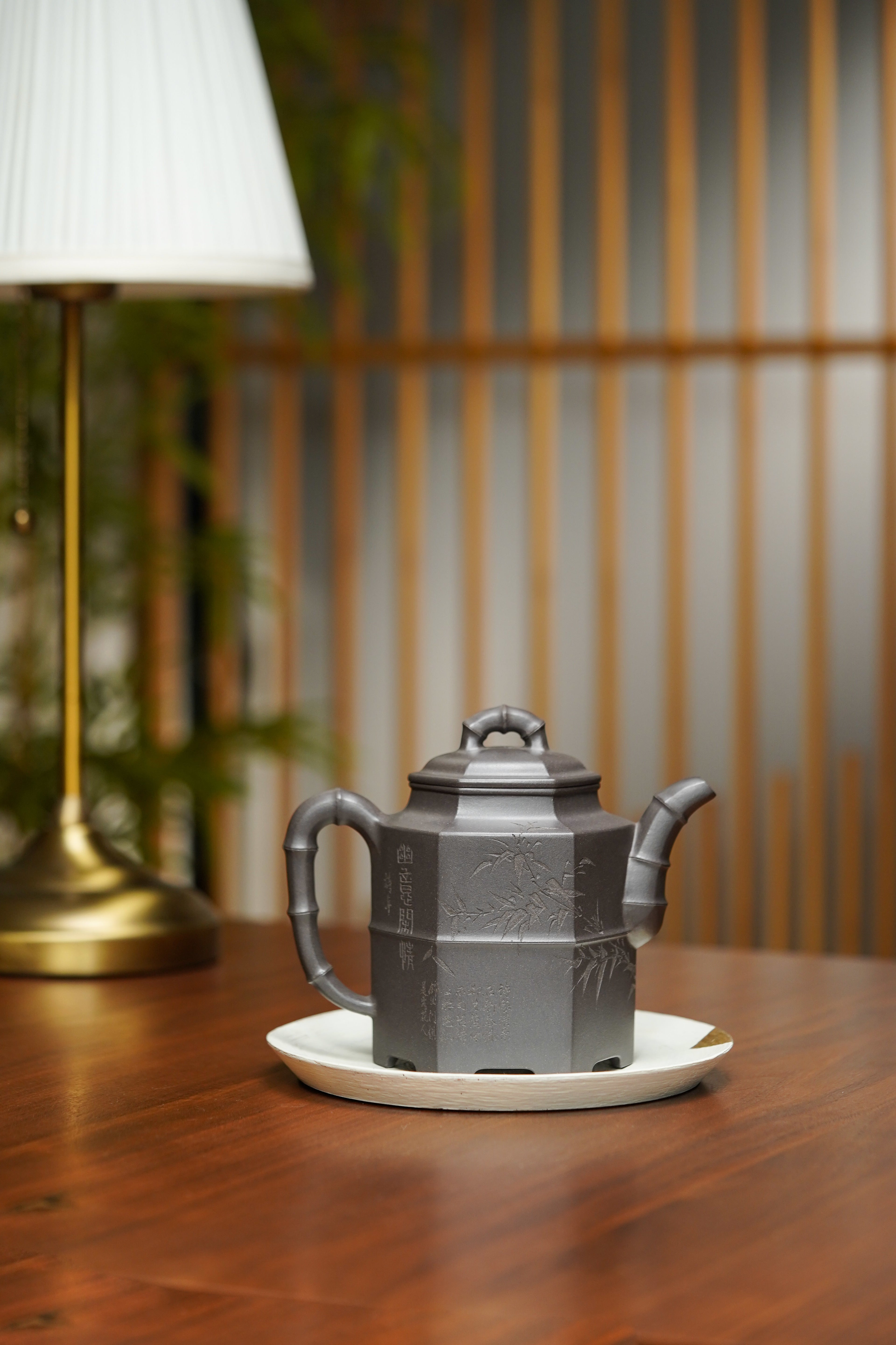 著名方器巨匠耿浩臻品《倚杖听江壶》藏值无量原矿极品天青泥·630cc