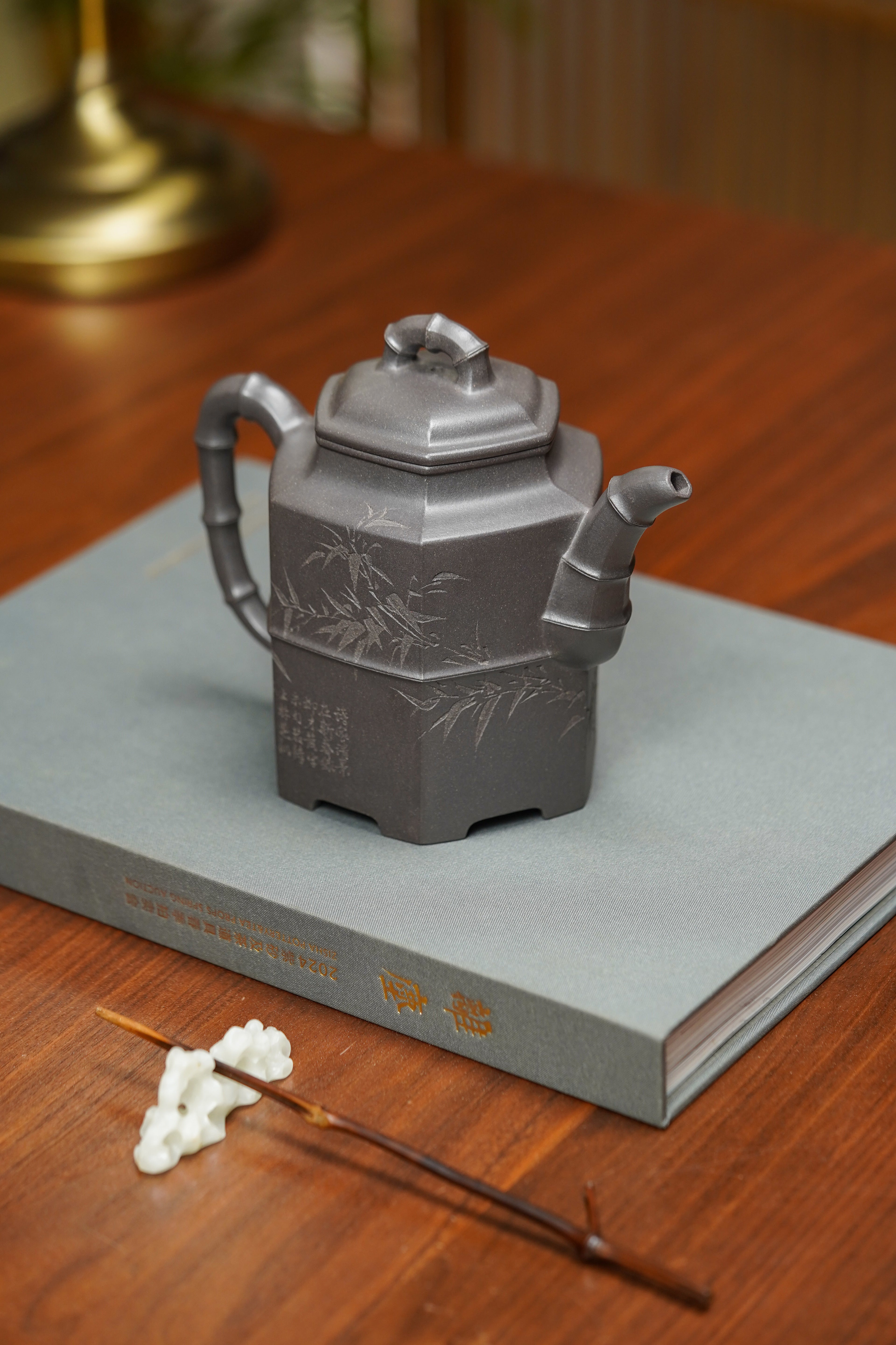 著名方器巨匠耿浩臻品《倚杖听江壶》藏值无量原矿极品天青泥·630cc