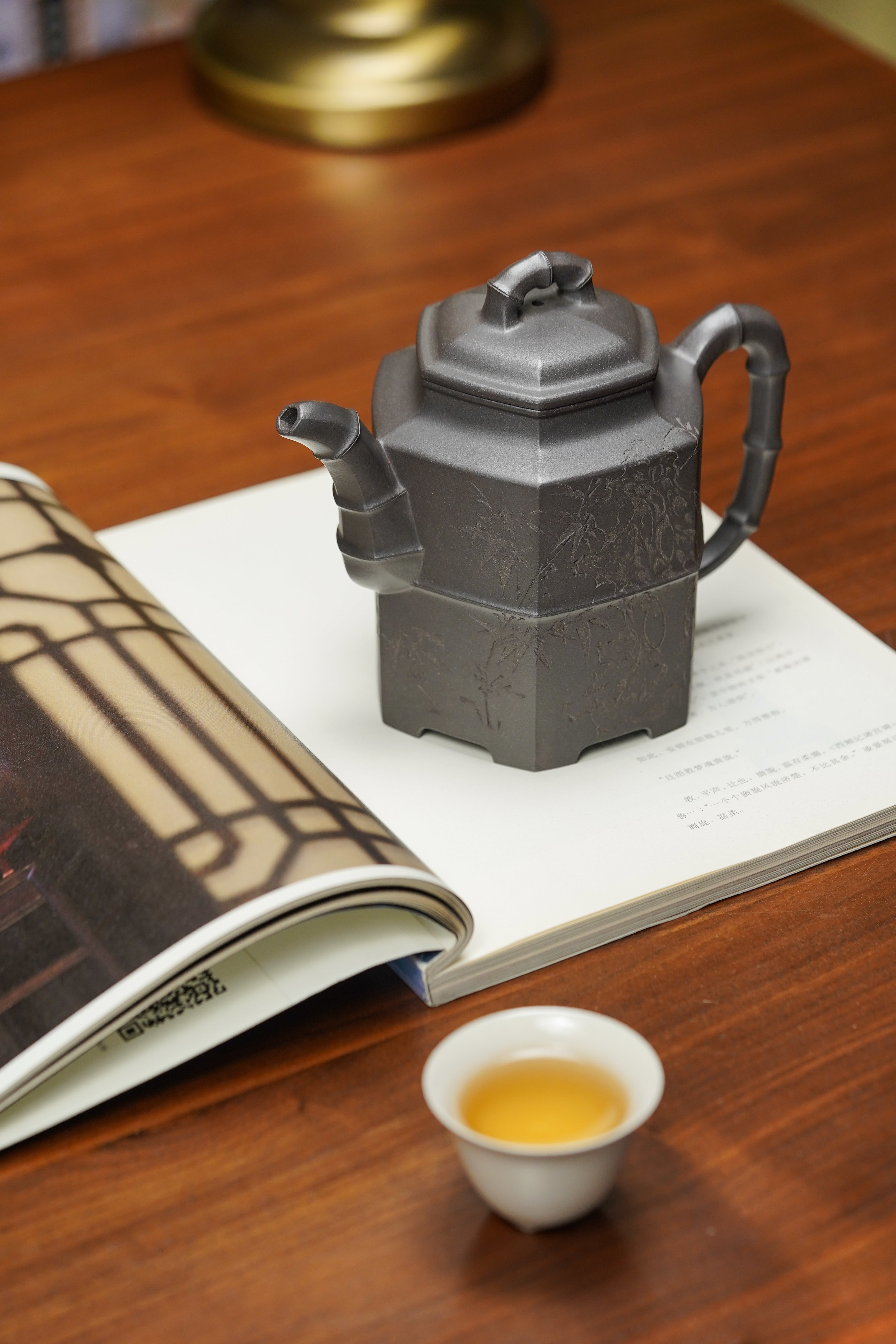 著名方器巨匠耿浩臻品《倚杖听江壶》藏值无量原矿极品天青泥·630cc