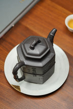 著名方器巨匠耿浩臻品《倚杖听江壶》藏值无量原矿极品天青泥·630cc