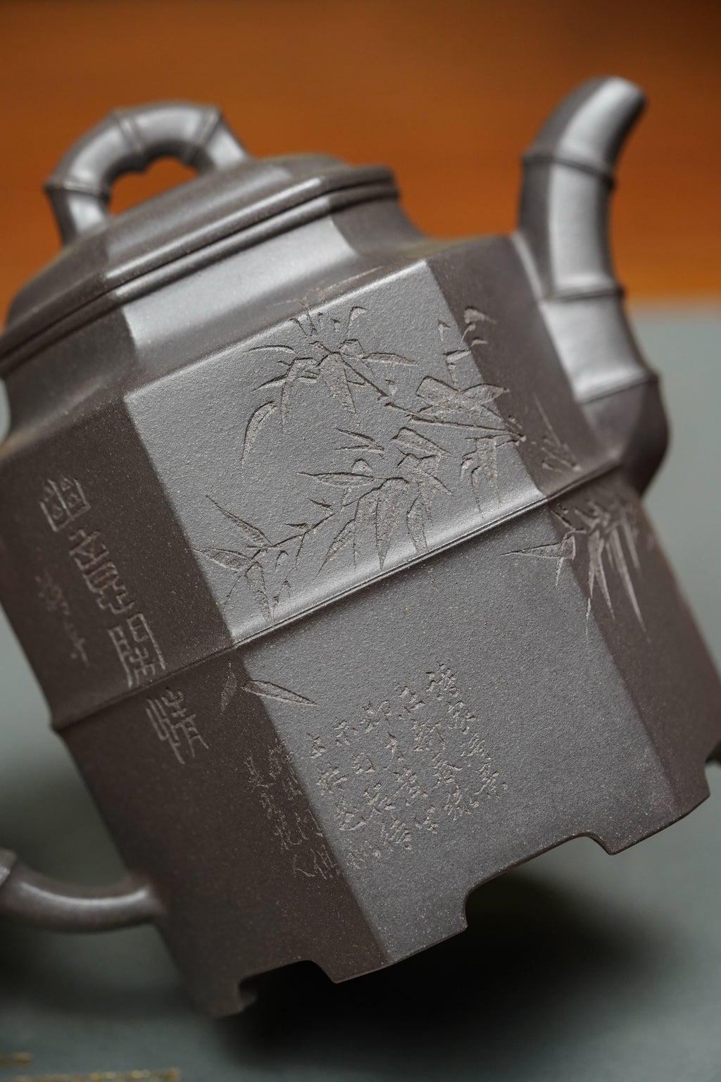 著名方器巨匠耿浩臻品《倚杖听江壶》藏值无量原矿极品天青泥·630cc