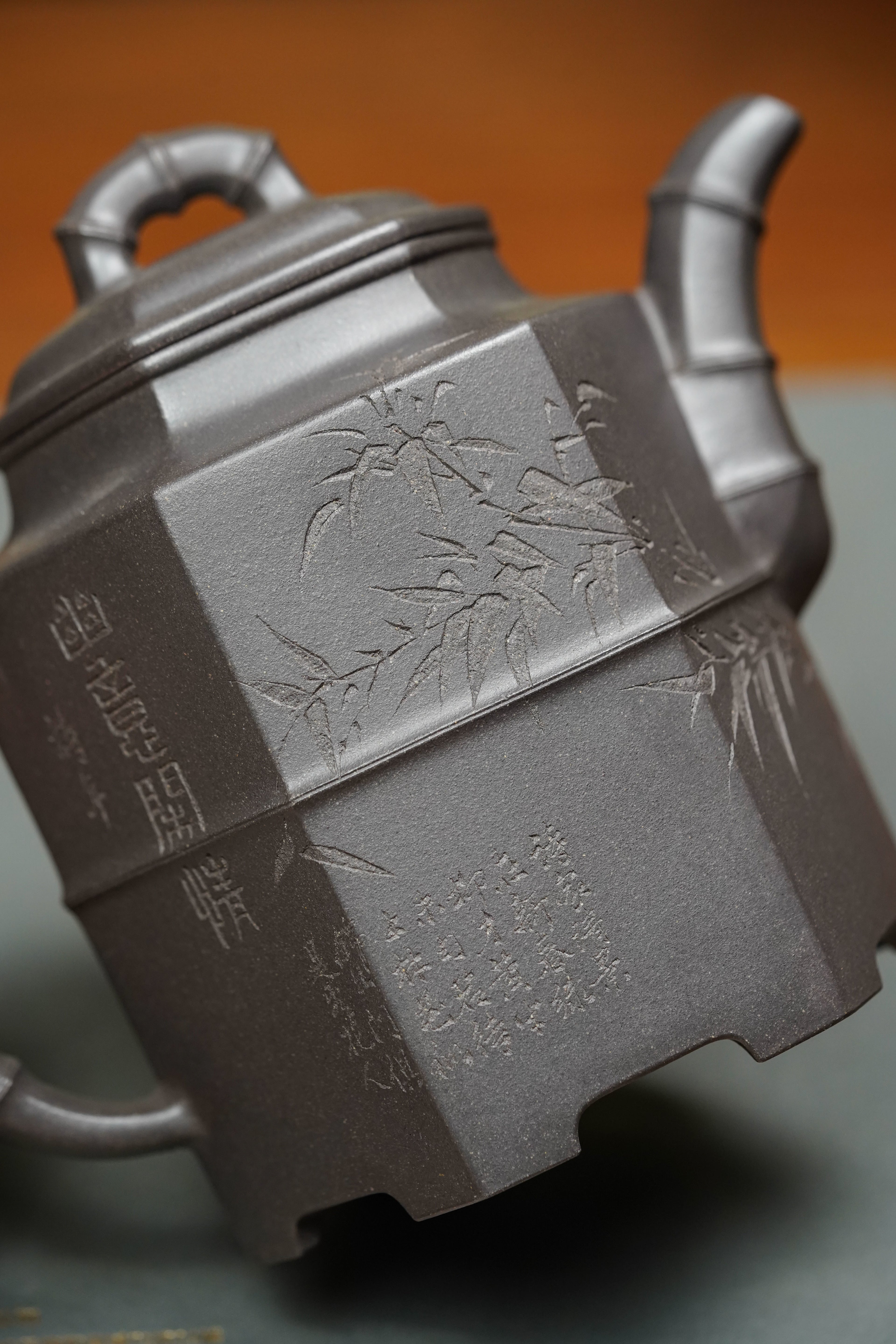著名方器巨匠耿浩臻品《倚杖听江壶》藏值无量原矿极品天青泥·630cc