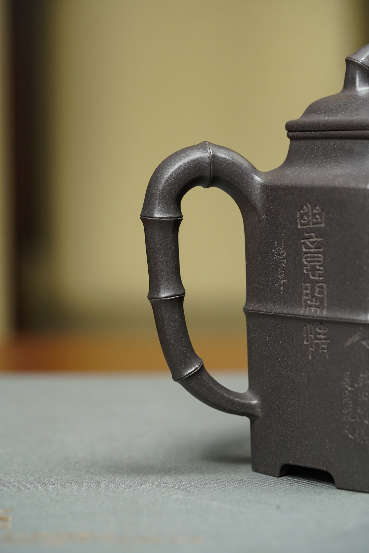 著名方器巨匠耿浩臻品《倚杖听江壶》藏值无量原矿极品天青泥·630cc