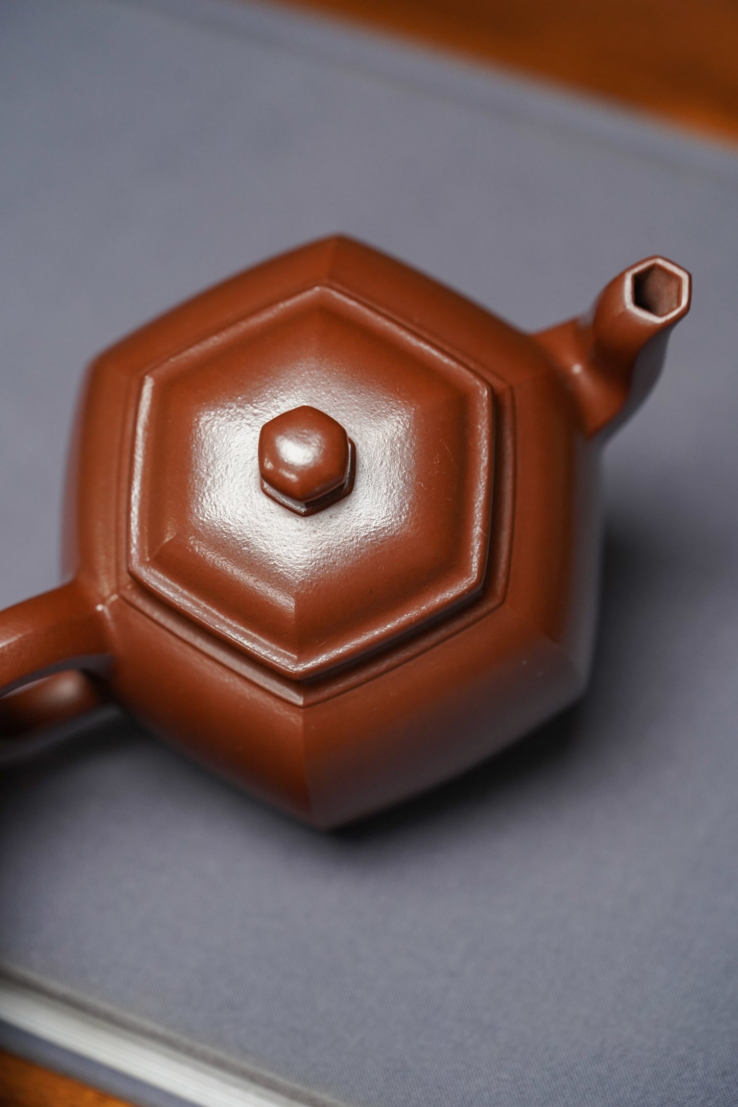 耿浩·方器臻藏 著名方器巨匠臻品《锦亭六方壶》原矿极品朱泥·260cc