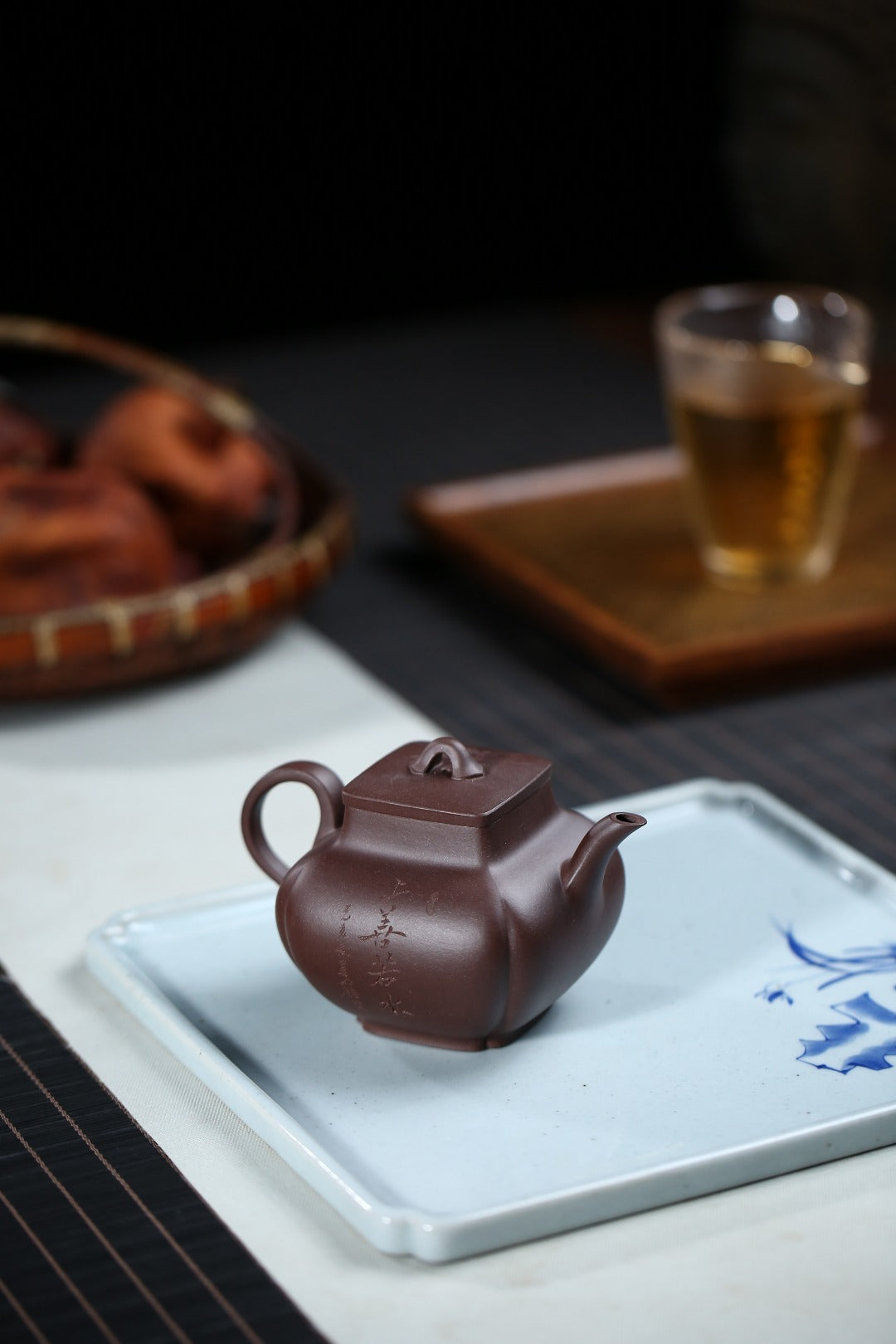 全手工制作【四方兰春】曹美好 (国家级工艺美术师) 原矿紫泥 容量 270cc
