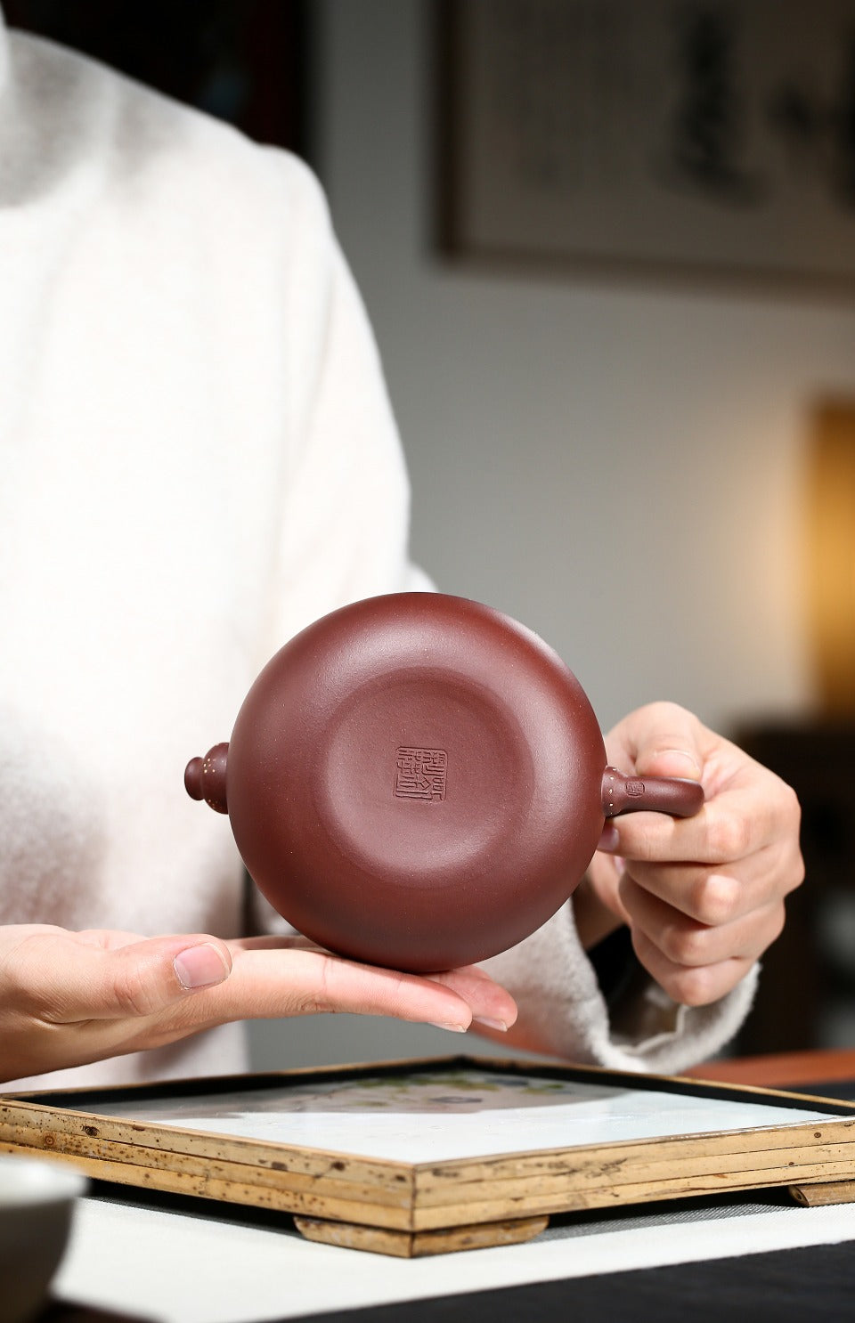 【葫芦壶】刘彩萍（国家级工艺美术师）原矿清水泥 容量 300cc
