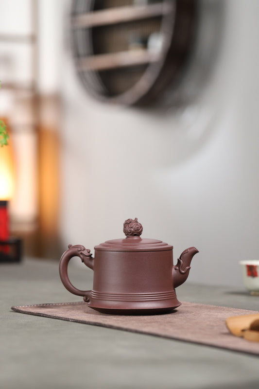 【龙珠】 莫顺仙（国家级工艺美术师）原矿紫泥 430cc  孔数 9孔