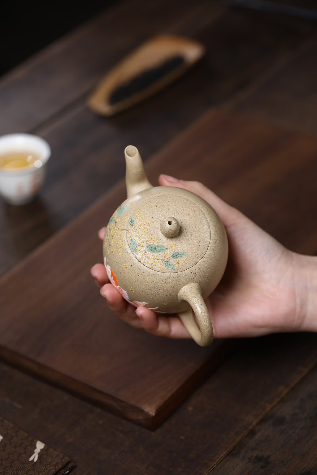 美人肩·本绿•·手工泥绘容量 200cc 内推孔