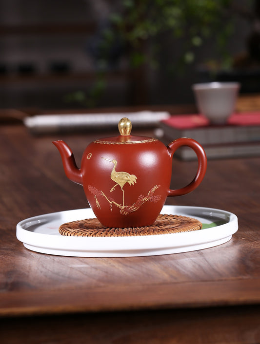 美壶一把【24K描金美人肩】作者 姜发林  原矿极品大红袍 容量 280cc