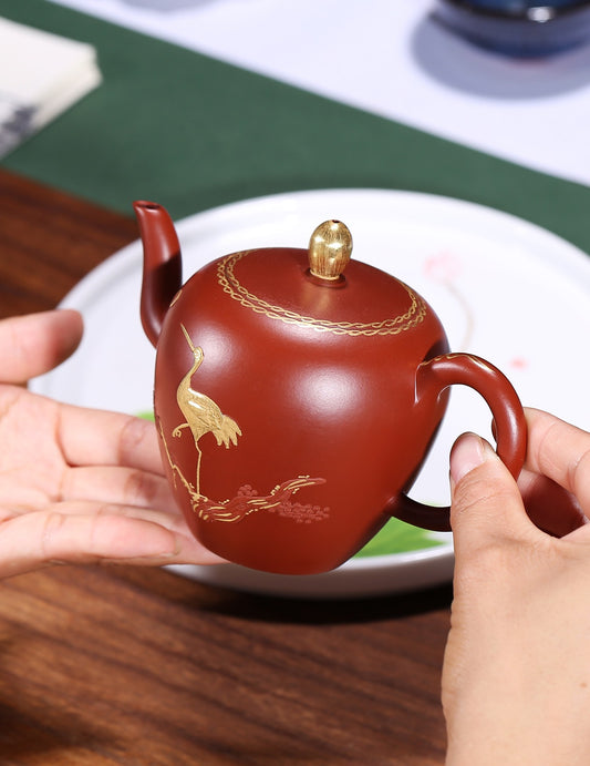 美壶一把【24K描金美人肩】作者 姜发林  原矿极品大红袍 容量 280cc