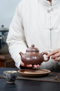 邱爽 | 范泽锋高徒·省大师紫砂潜力重器【容天壶】原矿极品龙骨金砂·370cc