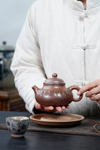 邱爽 | 范泽锋高徒·省大师紫砂潜力重器【容天壶】原矿极品龙骨金砂·370cc