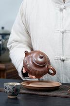 邱爽 | 范泽锋高徒·省大师紫砂潜力重器【容天壶】原矿极品龙骨金砂·370cc