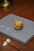 蒋艺华大师·重器传承·紫砂七老花器泰斗蒋蓉唯一传人佳作【一路生花壶】原矿极品黄金段 80cc 小品