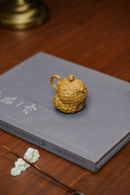 蒋艺华大师·重器传承·紫砂七老花器泰斗蒋蓉唯一传人佳作【一路生花壶】原矿极品黄金段 80cc 小品
