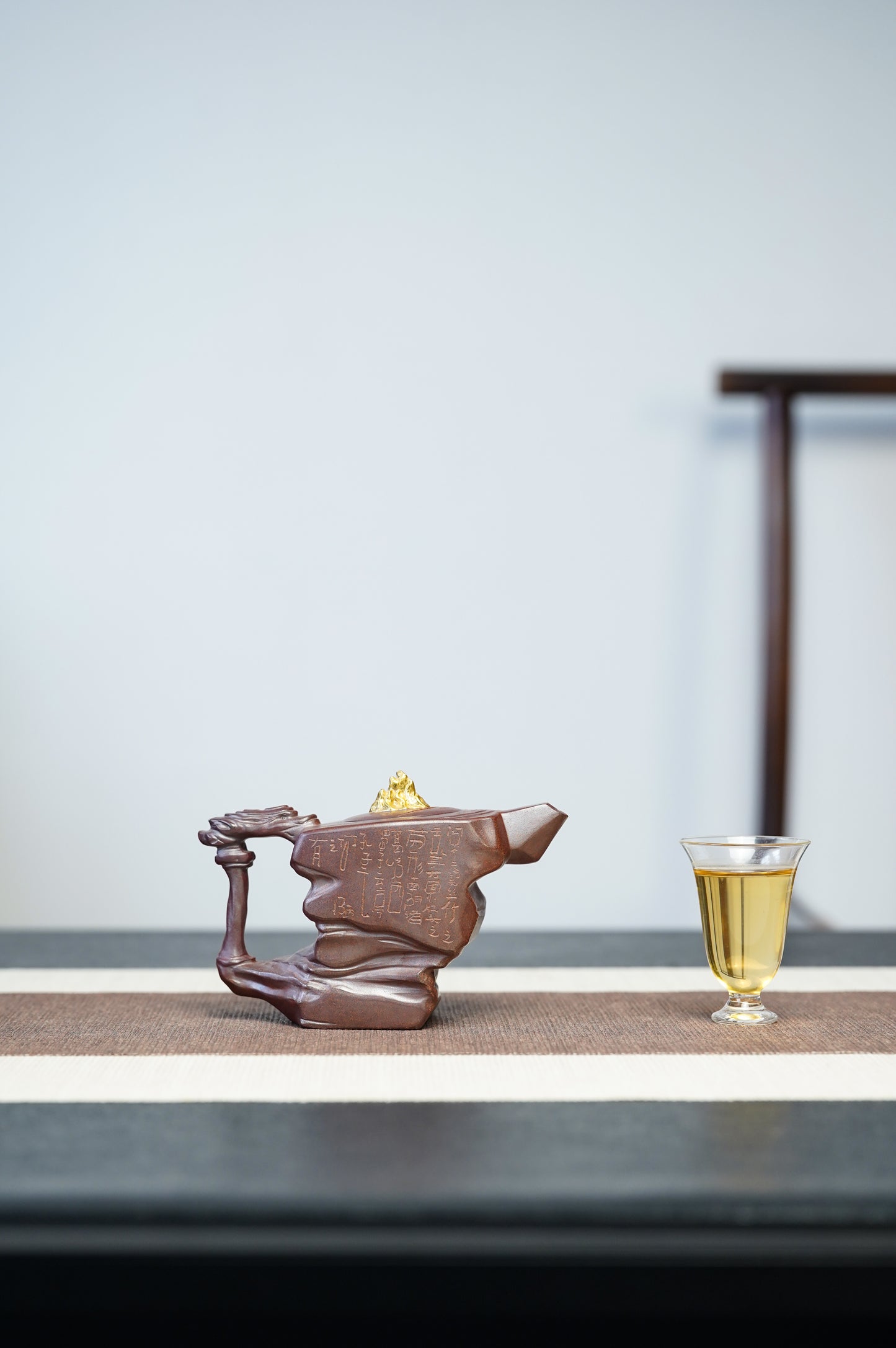 蒋艺华大师· 24k真金装饰·日照金山限定款【步步高升】原矿极品底槽清柴烧·220cc