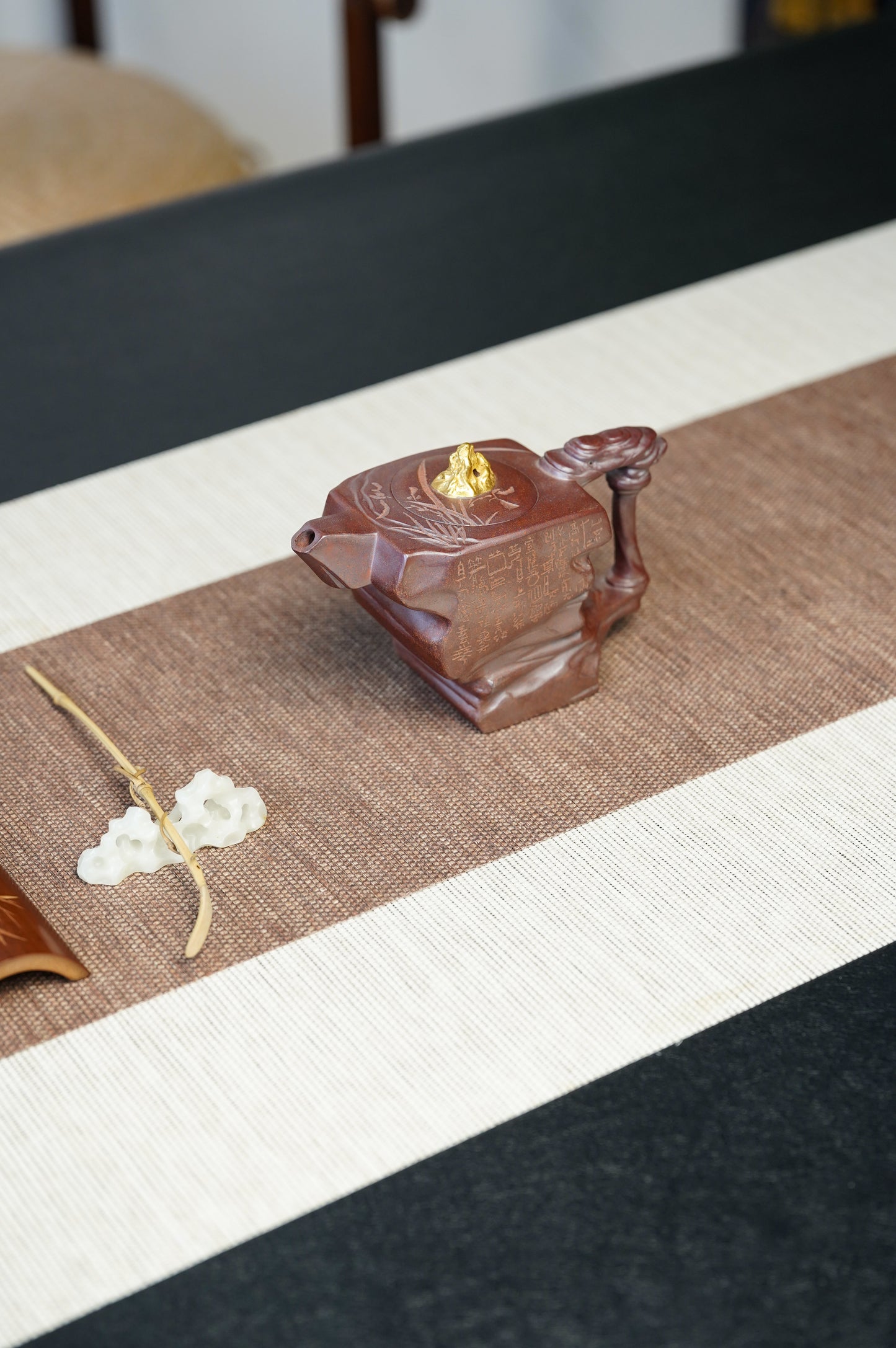 蒋艺华大师· 24k真金装饰·日照金山限定款【步步高升】原矿极品底槽清柴烧·220cc