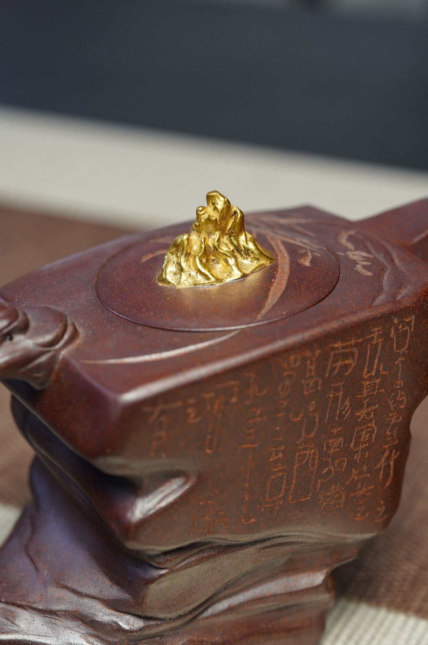 蒋艺华大师· 24k真金装饰·日照金山限定款【步步高升】原矿极品底槽清柴烧·220cc