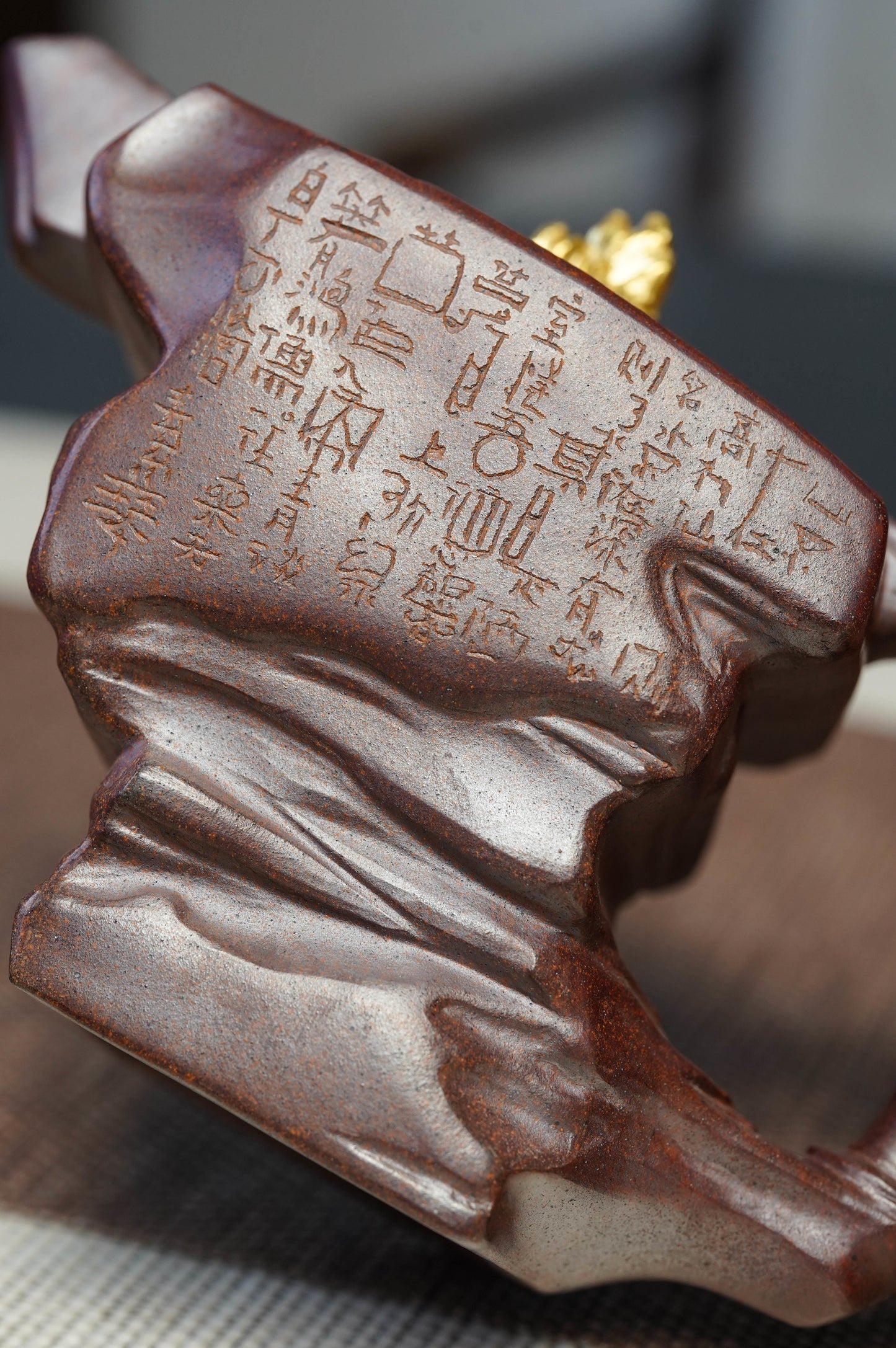 蒋艺华大师· 24k真金装饰·日照金山限定款【步步高升】原矿极品底槽清柴烧·220cc