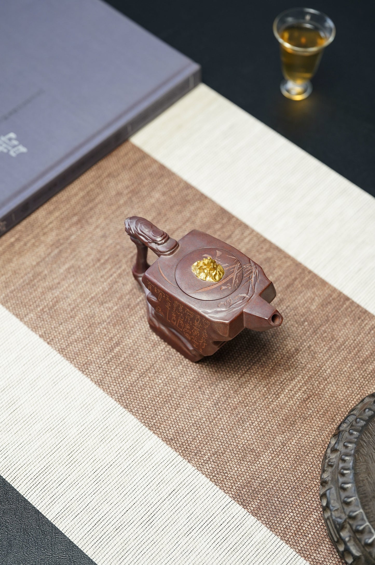 蒋艺华大师· 24k真金装饰·日照金山限定款【步步高升】原矿极品底槽清柴烧·220cc