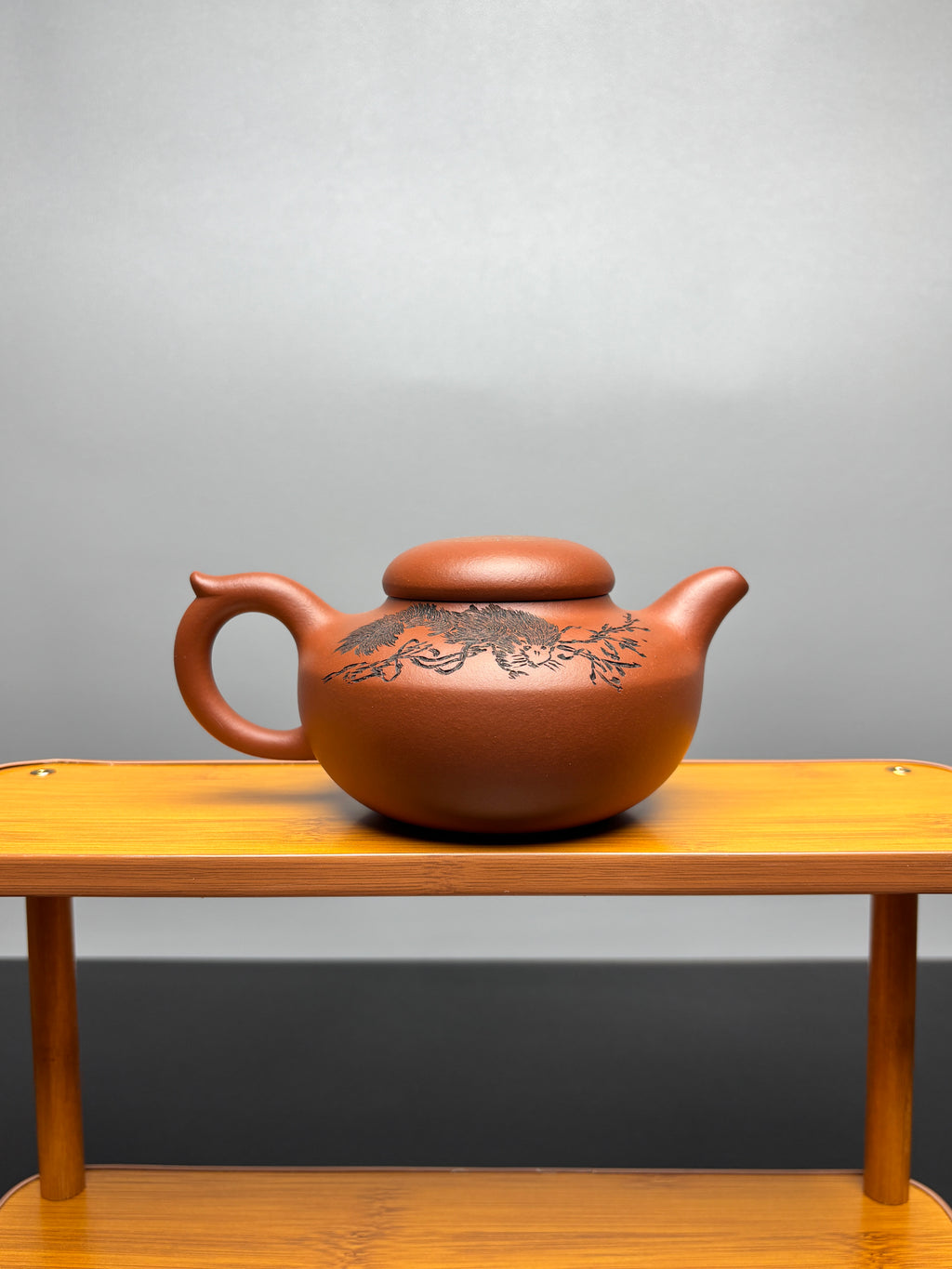 蒋琰滨大师·紫砂重器臻品【一团和气壶】刀笔双绝 原矿极品清水泥·300cc &nbsp;(卡真金丝孤品)