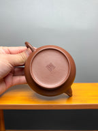 蒋琰滨大师·紫砂重器｜省大师臻作【虚扁壶】刀笔双绝 原矿极品底槽清·200cc &nbsp;(卡真金丝孤品)