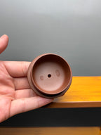 蒋琰滨大师·紫砂重器｜省大师臻作【虚扁壶】刀笔双绝 原矿极品底槽清·200cc &nbsp;(卡真金丝孤品)
