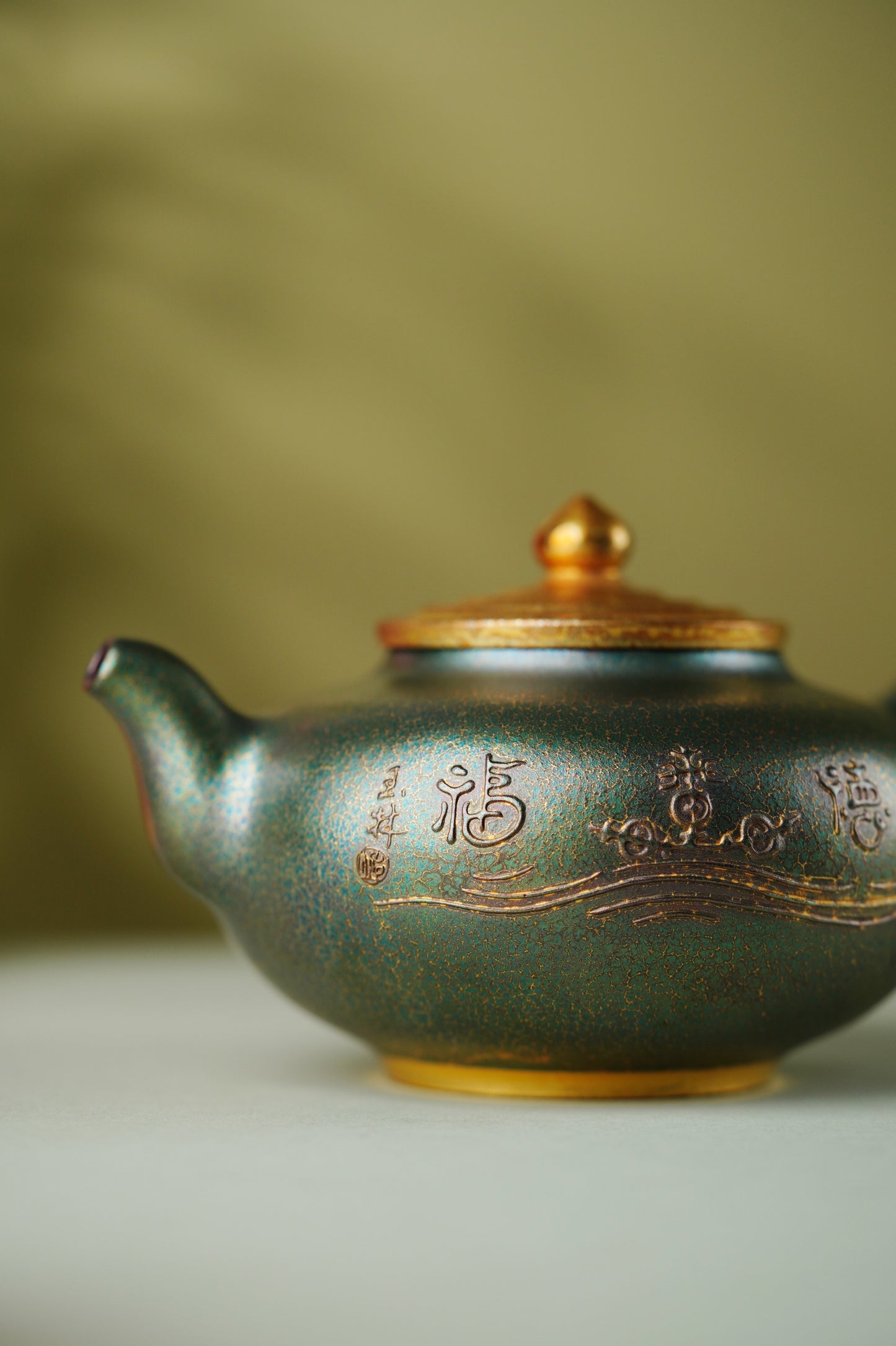 大国工匠紫砂重器·一代宗师·邱玉林原创《德福壶》原矿极品底槽清·380cc（黄金贝壳烧）