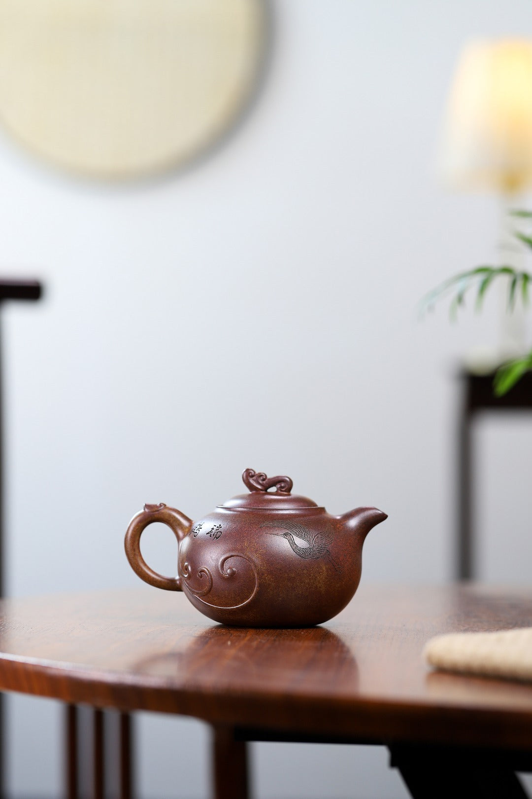 珍藏送礼级紫砂重器｜高级工艺美术师·许时娟 亲制【瑞鹤呈祥壶】原矿虎皮金砂· 270cc