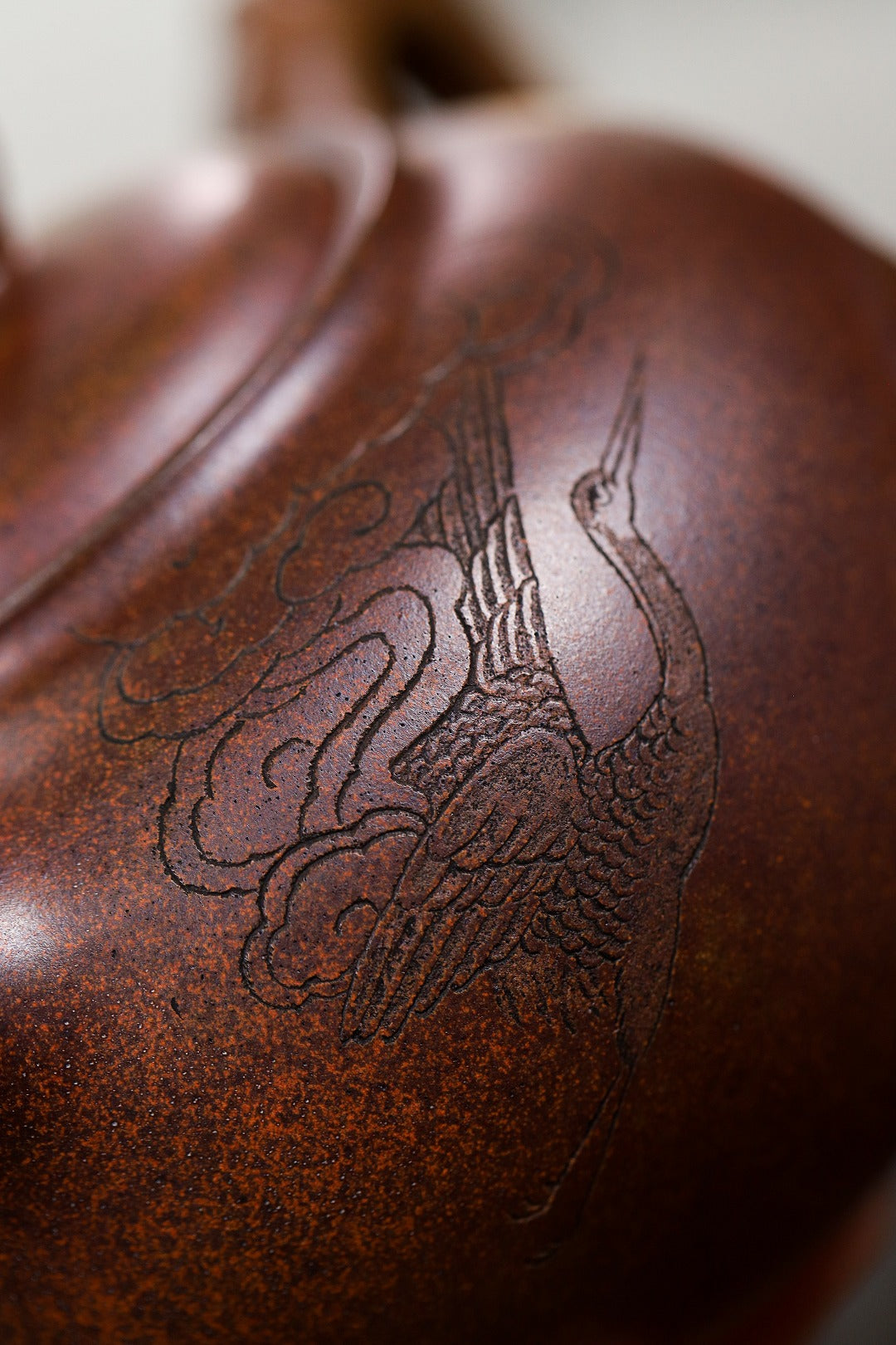 珍藏送礼级紫砂重器｜高级工艺美术师·许时娟 亲制【瑞鹤呈祥壶】原矿虎皮金砂· 270cc