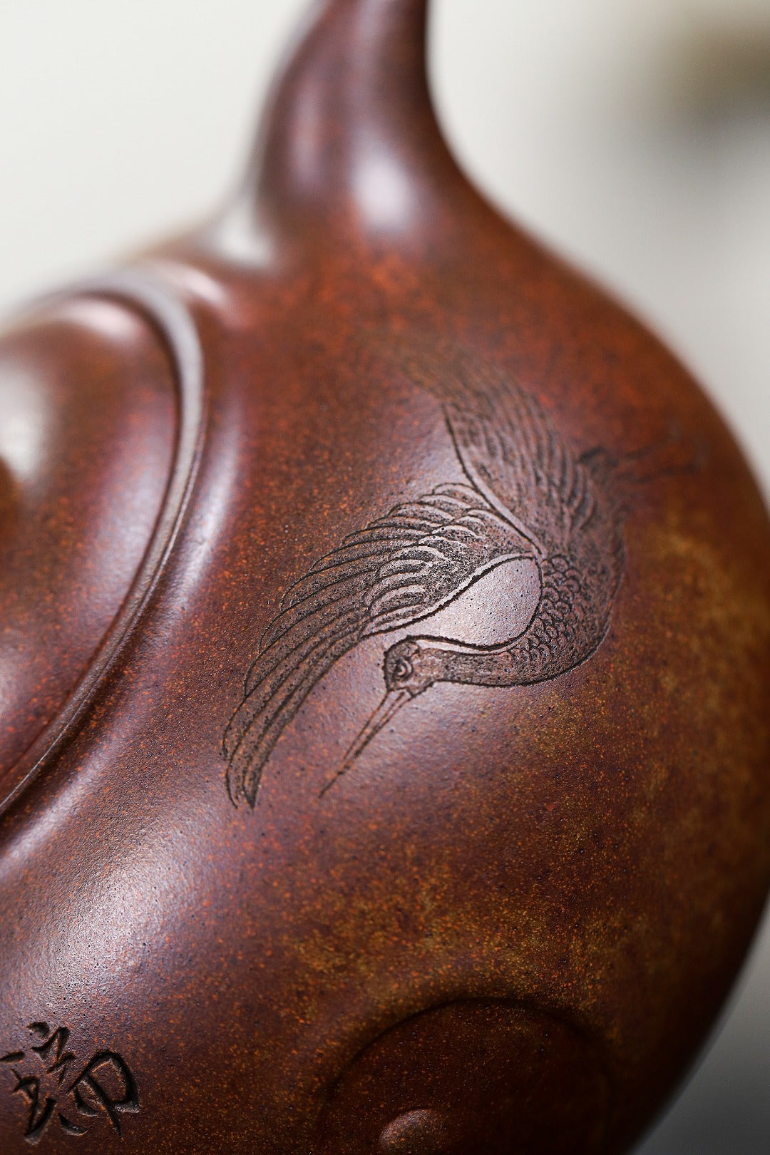 珍藏送礼级紫砂重器｜高级工艺美术师·许时娟 亲制【瑞鹤呈祥壶】原矿虎皮金砂· 270cc