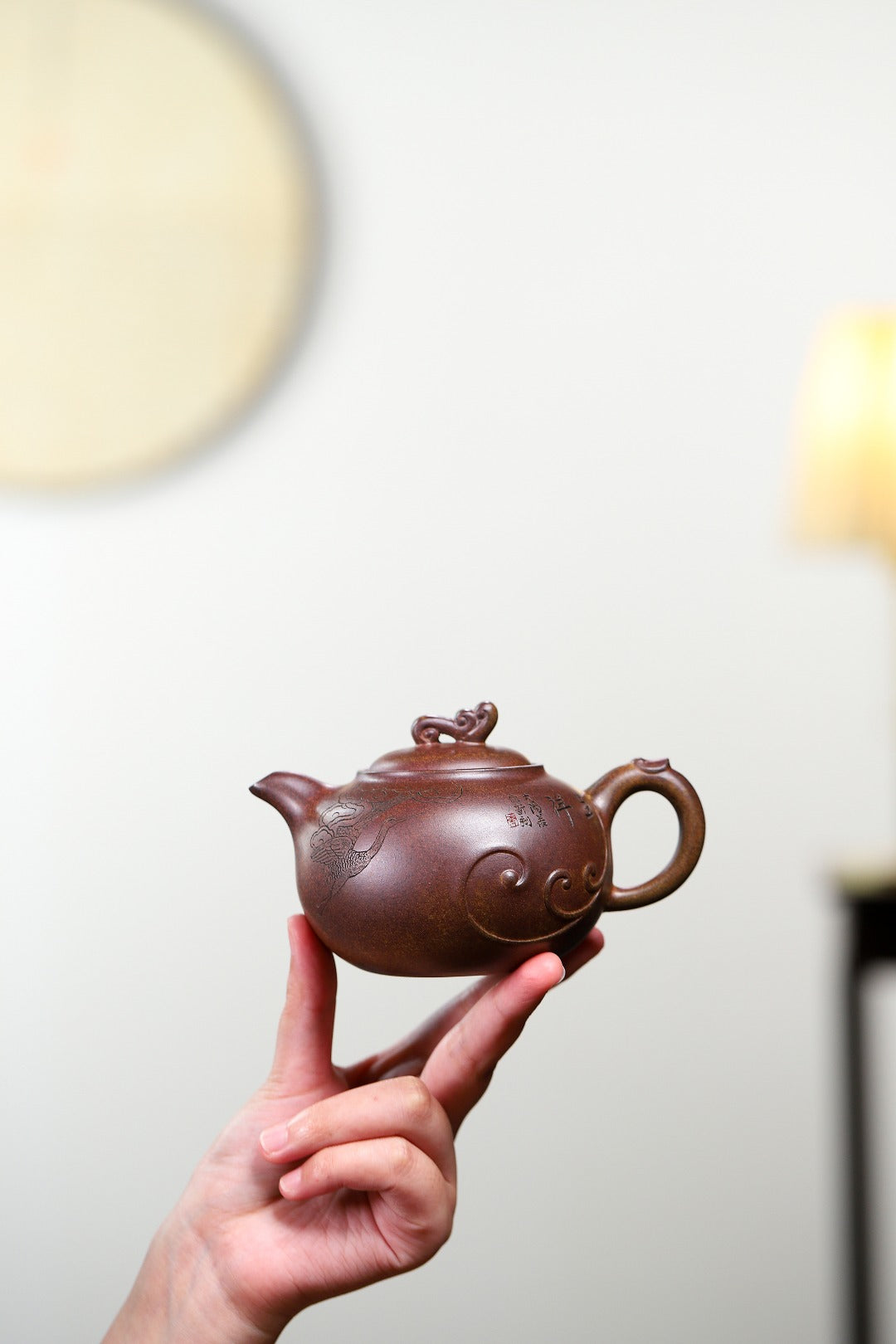 珍藏送礼级紫砂重器｜高级工艺美术师·许时娟 亲制【瑞鹤呈祥壶】原矿虎皮金砂· 270cc