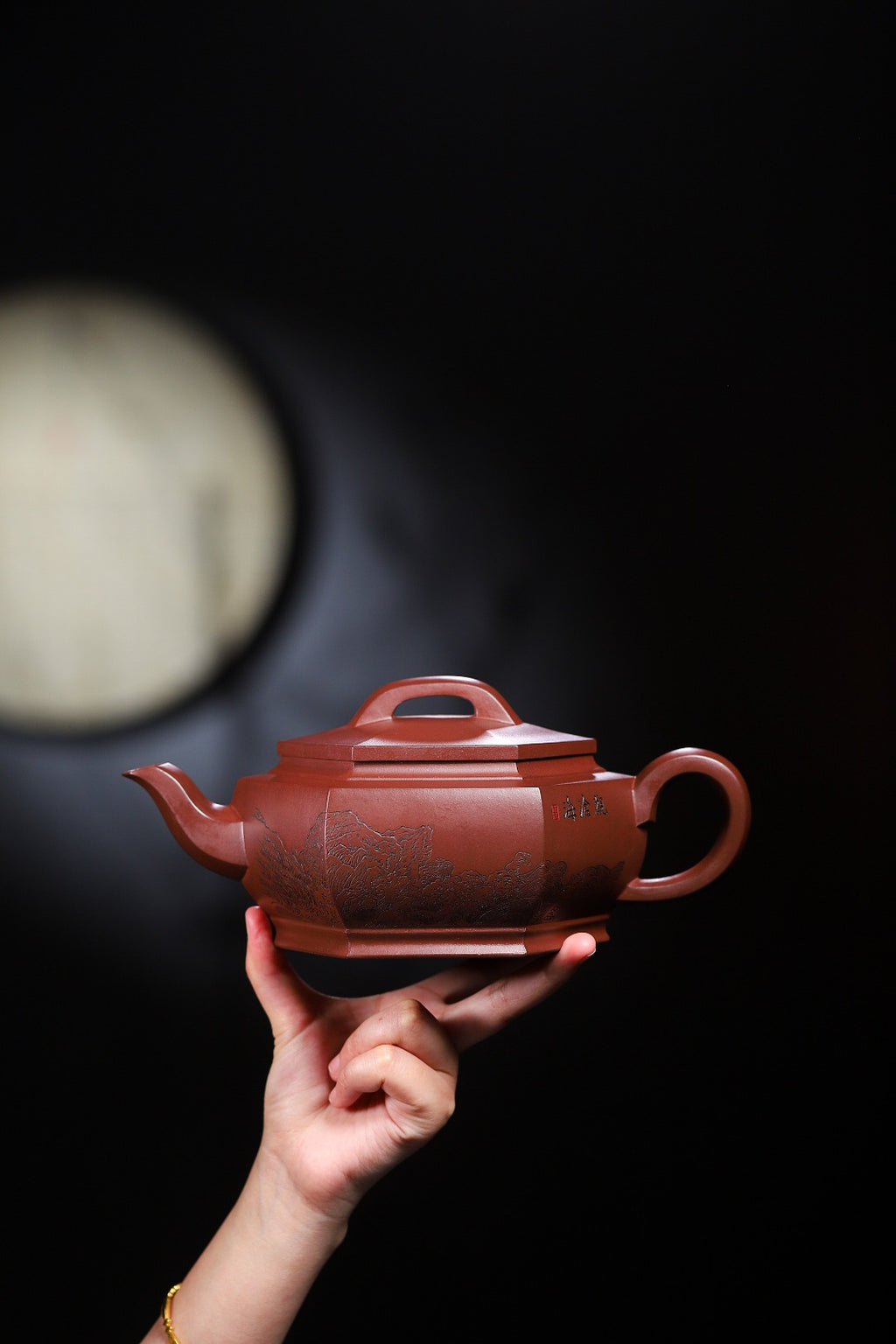 珍藏送礼级紫砂重器｜高级工艺美术师·许时娟 亲制【观沧海壶】原矿优质老紫泥· 1000cc