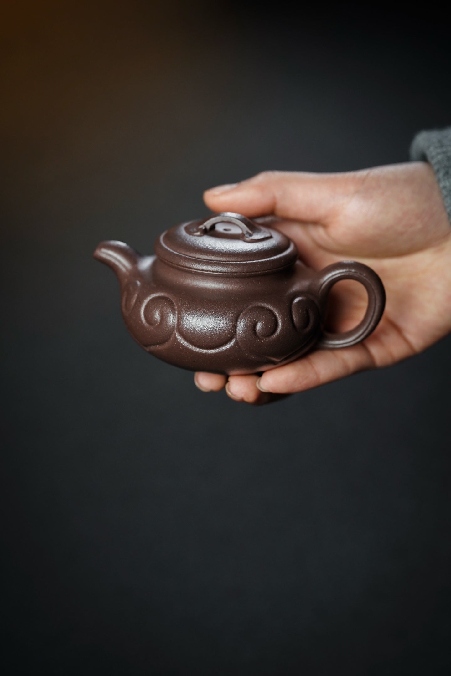 小仿古如意·慕古把玩·140cc 原矿老天青料 慕古润泽