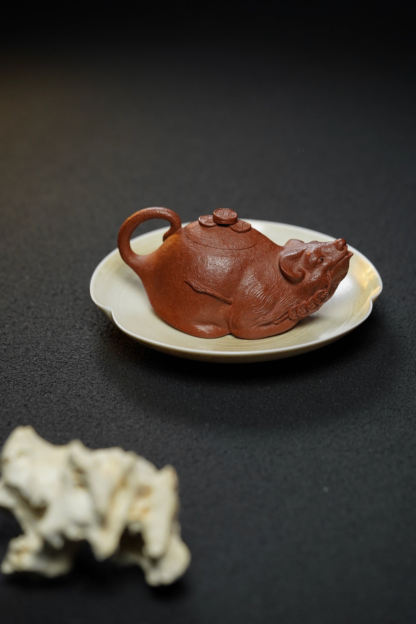 鼠钱『招财进宝』·轻胚精工·135cc 是壶亦是宠 极品红降坡