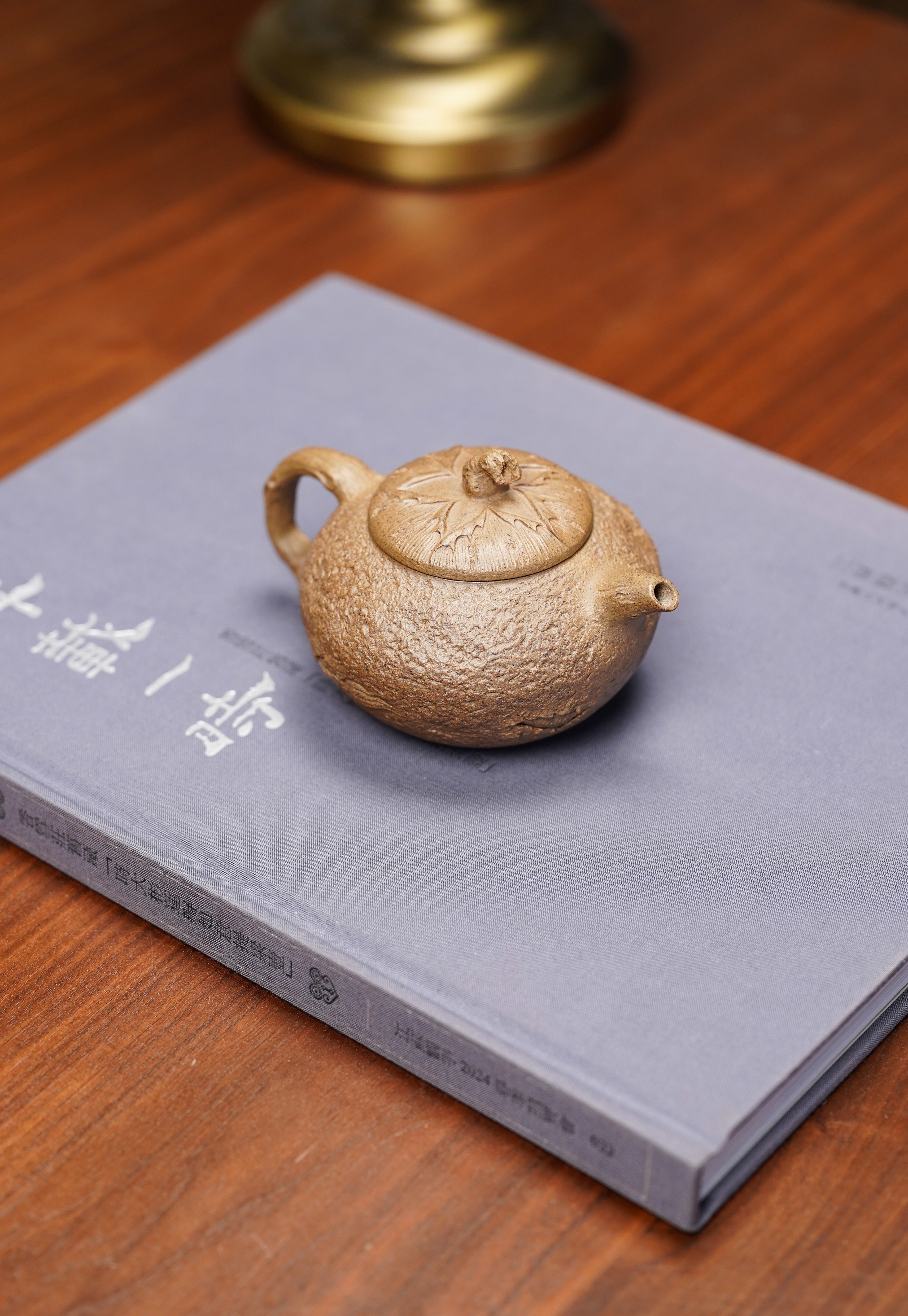 紫砂七老花器泰斗蒋蓉唯一传人佳作【龙吟供春套组壶】原矿极品黄金段柴烧·220cc