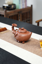 紫砂七老花器泰斗蒋蓉唯一传人佳作【大圣桃壶】家传原矿极品底槽清·580cc