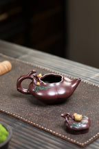 蒋艺华大师·重器传承·紫砂七老花器泰斗蒋蓉唯一传人佳作【上合桃壶】原矿极品底槽清·550cc