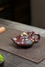 蒋艺华大师·重器传承·紫砂七老花器泰斗蒋蓉唯一传人佳作【上合桃壶】原矿极品底槽清·550cc
