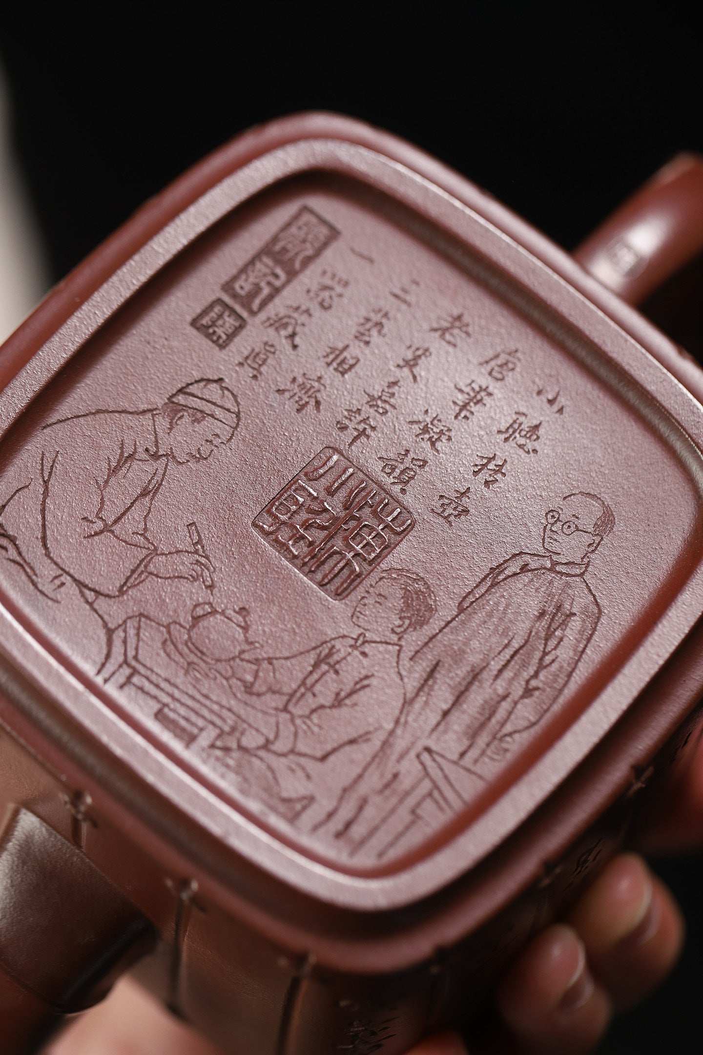 《竹简套组》 泥料：一厂老紫泥 容量：380cc 陈小听（当代壶艺泰斗、从艺68年）