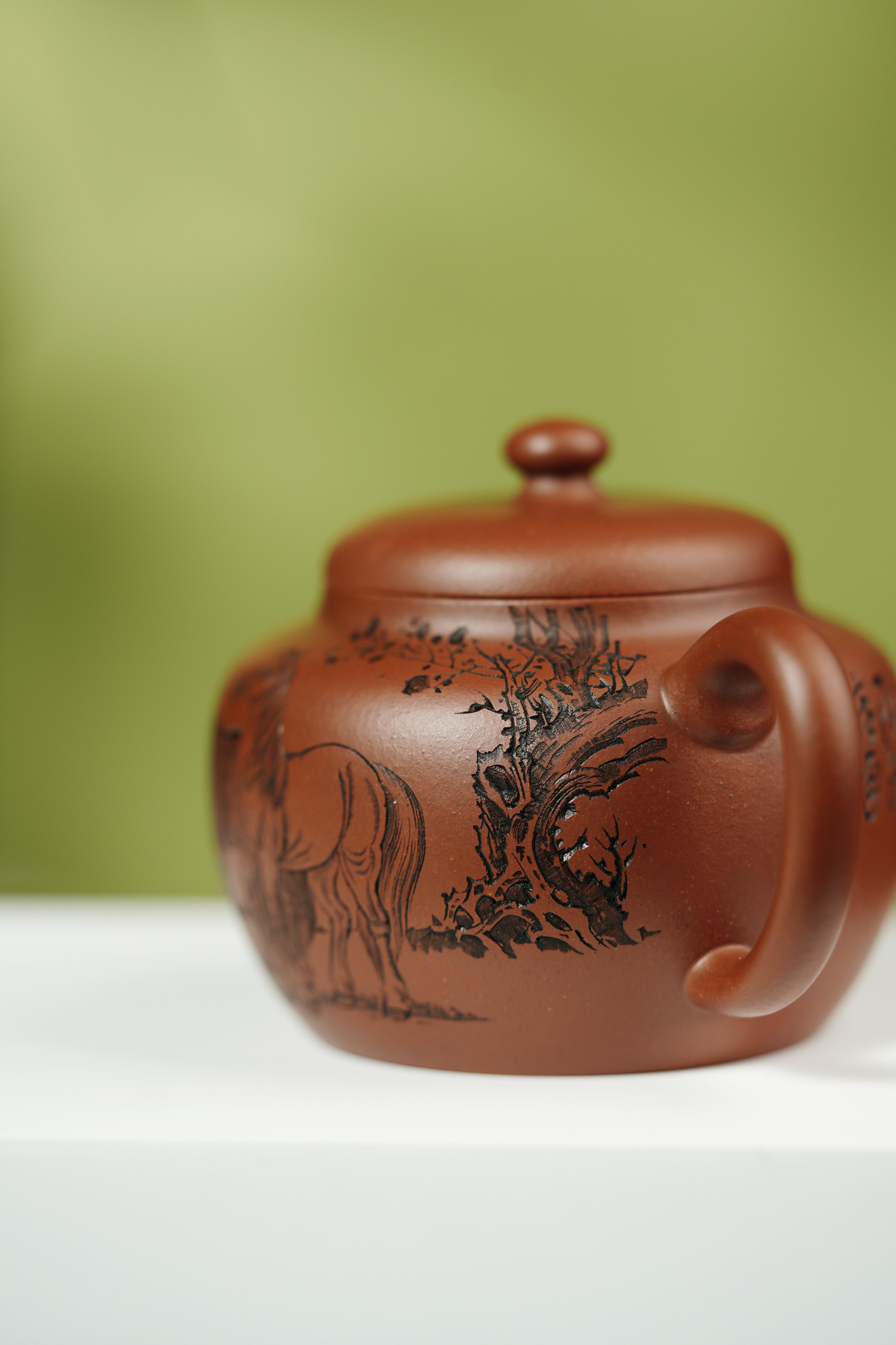 杨喜雨🐴马年新品【中华神刀·刀笔传魂】紫砂界陶刻圣手艺术臻品《云钟壶》原矿极品底槽清·230cc