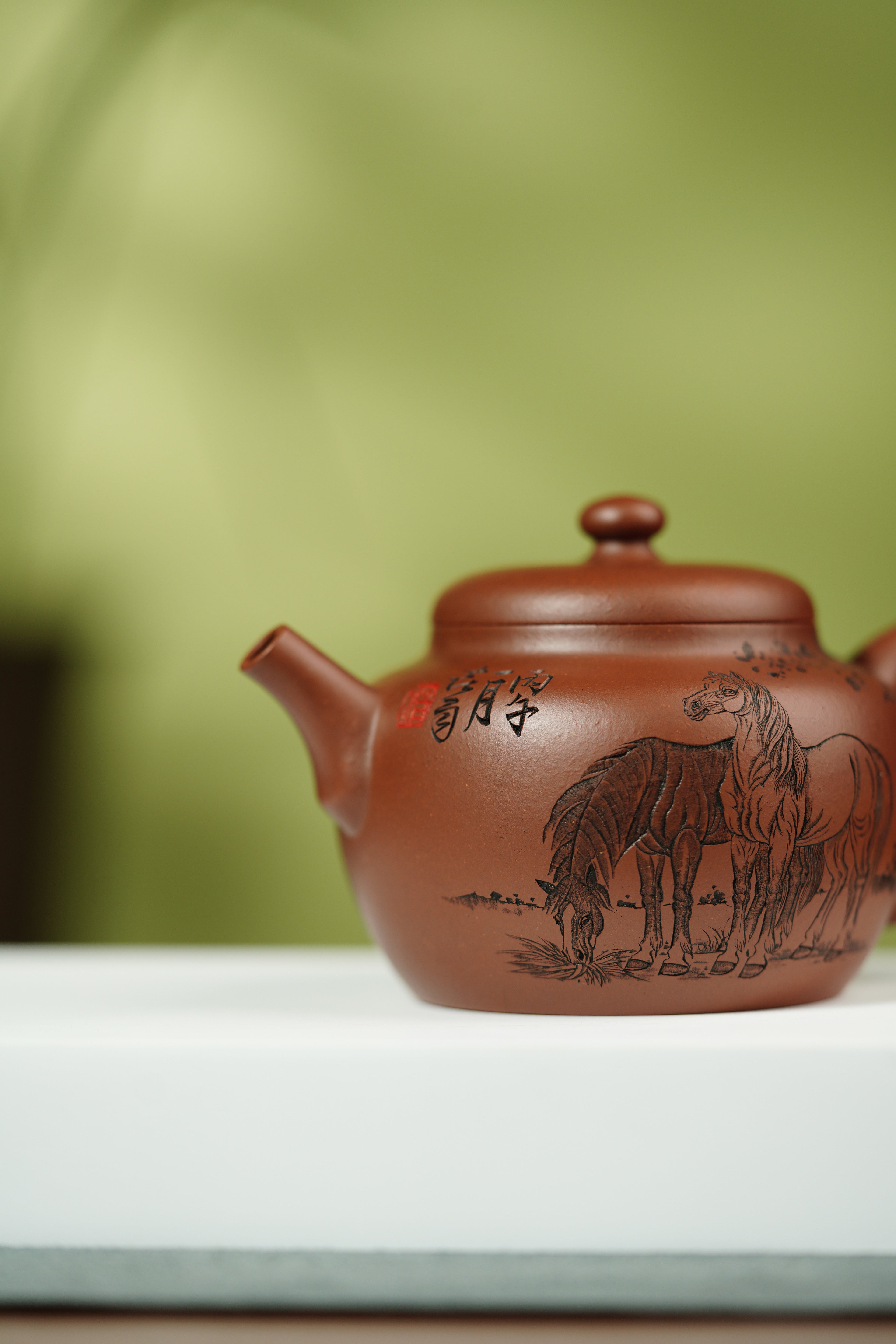 杨喜雨🐴马年新品【中华神刀·刀笔传魂】紫砂界陶刻圣手艺术臻品《云钟壶》原矿极品底槽清·230cc