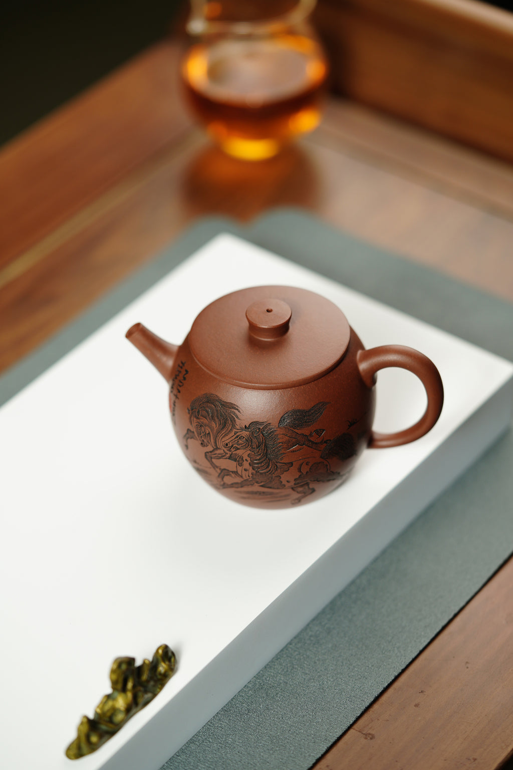 杨喜雨🐴马年新品【中华神刀·刀笔传魂】紫砂界陶刻圣手艺术臻品《巨轮壶》原矿极品底槽清·170cc