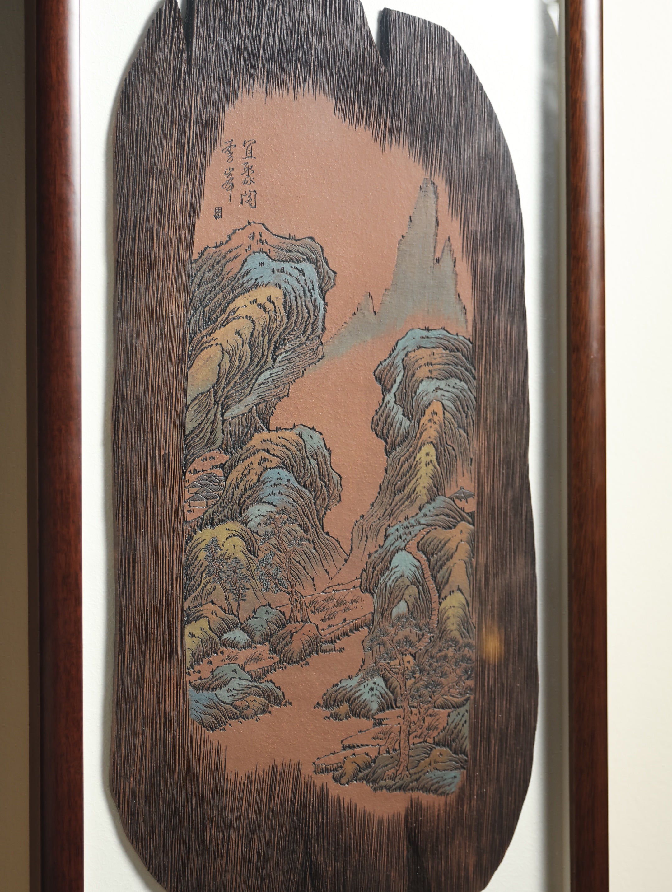 李峰大师 | 紫砂界特色彩刻开创艺术家精刻《山水陶板画》巨匠背书：双国大师吴鸣嫡传·彩刻开创者